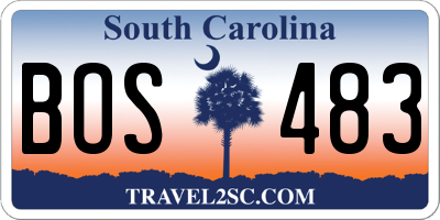 SC license plate BOS483