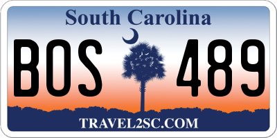 SC license plate BOS489