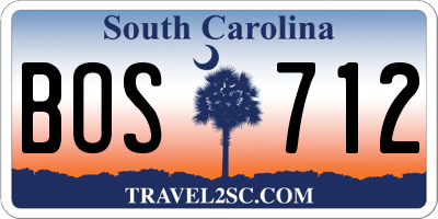 SC license plate BOS712