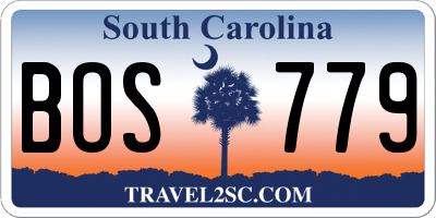 SC license plate BOS779