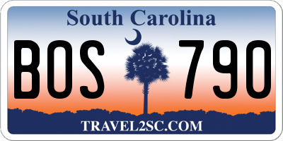 SC license plate BOS790