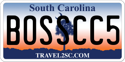 SC license plate BOSSCC5