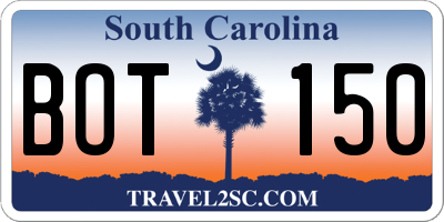 SC license plate BOT150