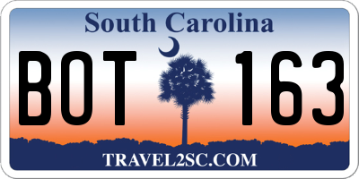 SC license plate BOT163