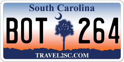 SC license plate BOT264