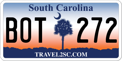 SC license plate BOT272