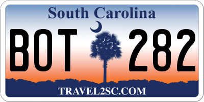 SC license plate BOT282