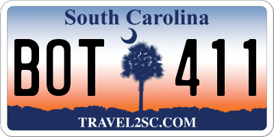 SC license plate BOT411