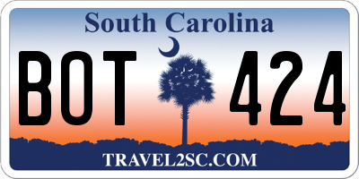 SC license plate BOT424