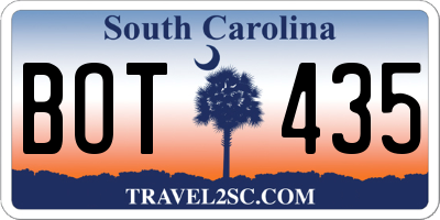 SC license plate BOT435