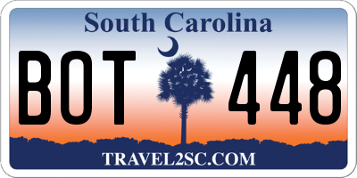SC license plate BOT448