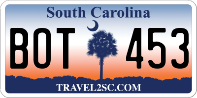 SC license plate BOT453