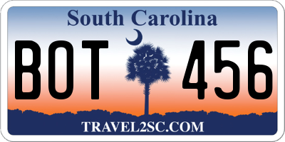SC license plate BOT456
