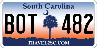 SC license plate BOT482