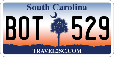 SC license plate BOT529