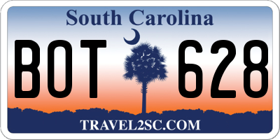 SC license plate BOT628