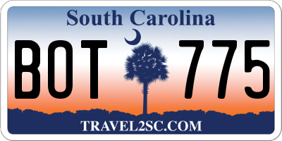 SC license plate BOT775