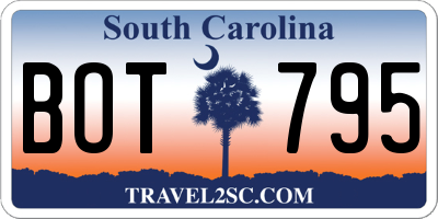 SC license plate BOT795