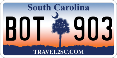 SC license plate BOT903