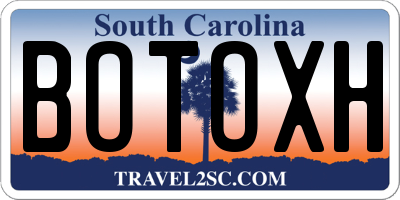 SC license plate BOTOXH