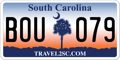 SC license plate BOU079