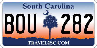 SC license plate BOU282