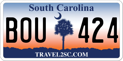 SC license plate BOU424