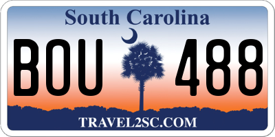 SC license plate BOU488