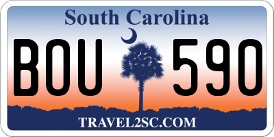 SC license plate BOU590