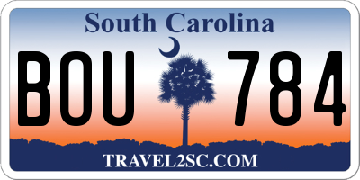 SC license plate BOU784
