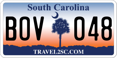 SC license plate BOV048