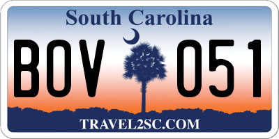 SC license plate BOV051
