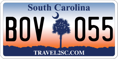 SC license plate BOV055