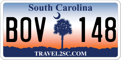 SC license plate BOV148