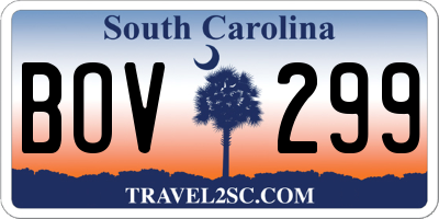 SC license plate BOV299