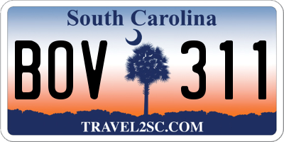 SC license plate BOV311