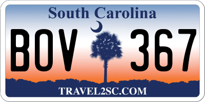 SC license plate BOV367