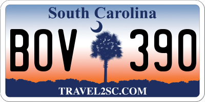 SC license plate BOV390