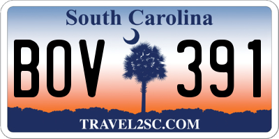 SC license plate BOV391