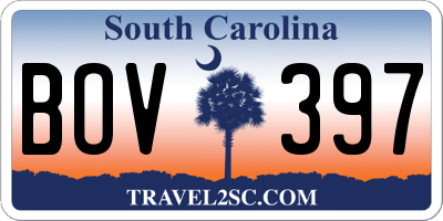 SC license plate BOV397