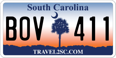 SC license plate BOV411