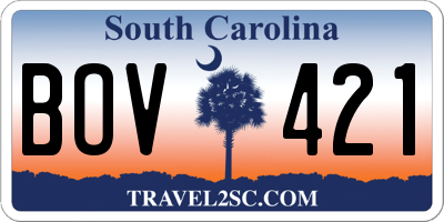 SC license plate BOV421