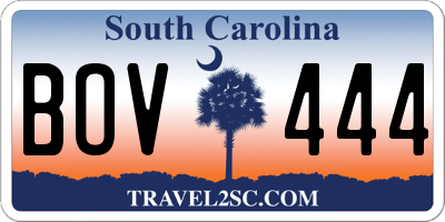 SC license plate BOV444