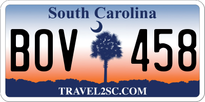 SC license plate BOV458
