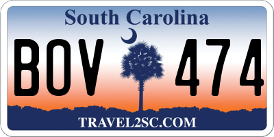 SC license plate BOV474