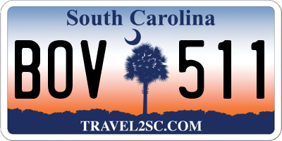 SC license plate BOV511