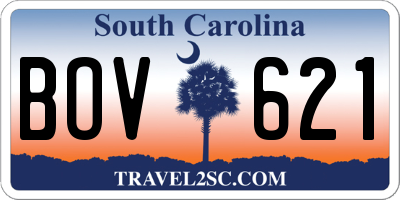 SC license plate BOV621