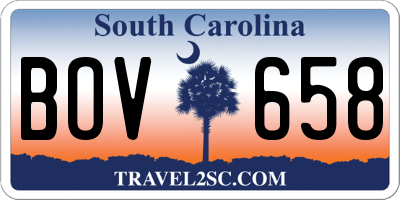 SC license plate BOV658