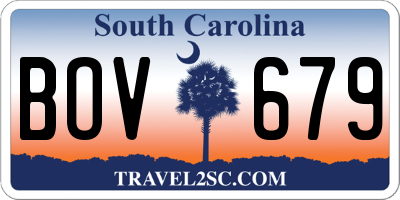 SC license plate BOV679