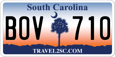 SC license plate BOV710